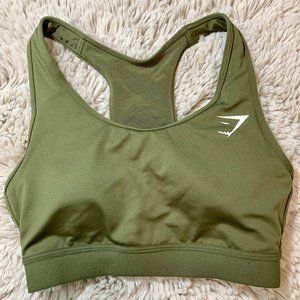 Gymshark Scoop Neck Sports Bra, Olive Green
